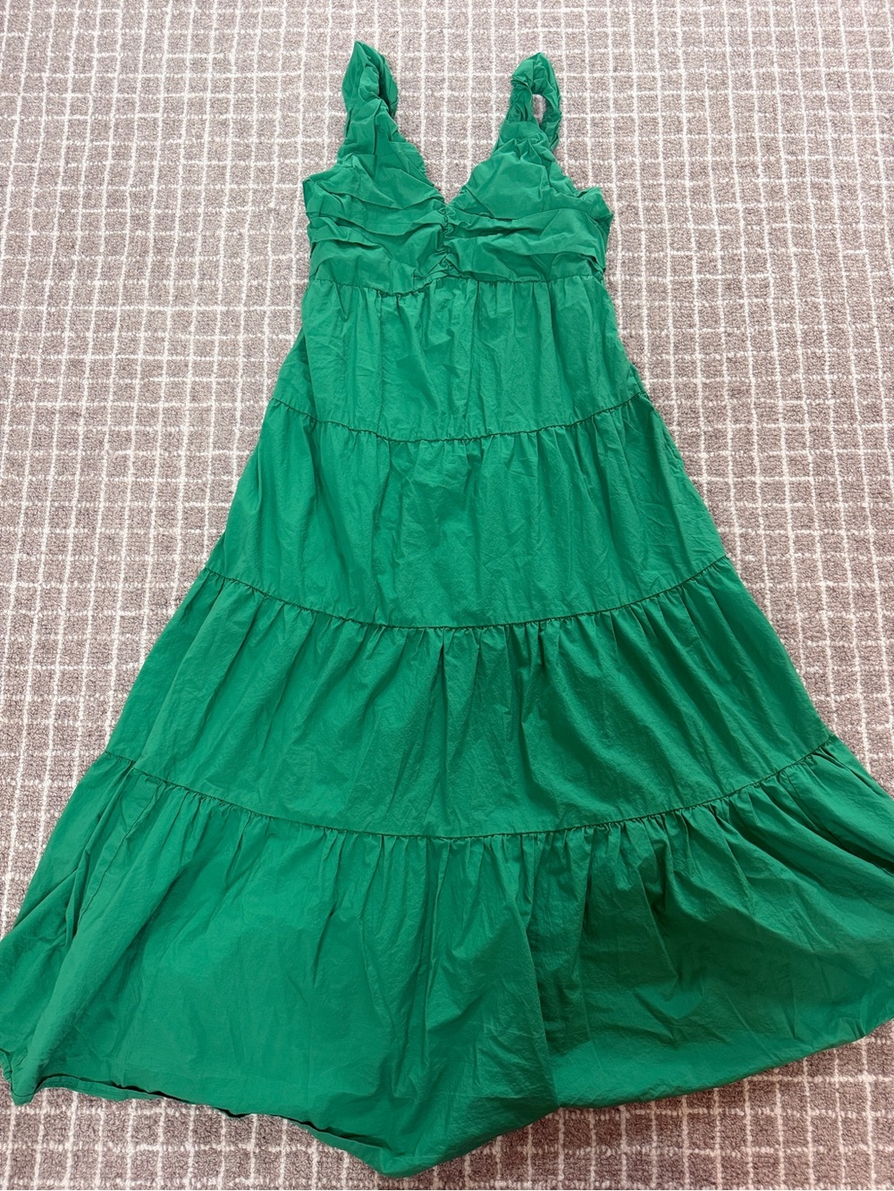Nicole Miller Emerald Green Tiered Maxi Dress